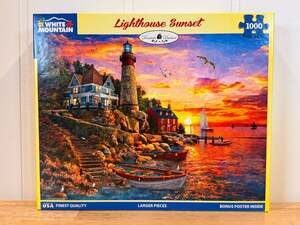 Lighthouse Sunset 1000 Piece Jigsaw Puzzle by White Mountain Puzzles